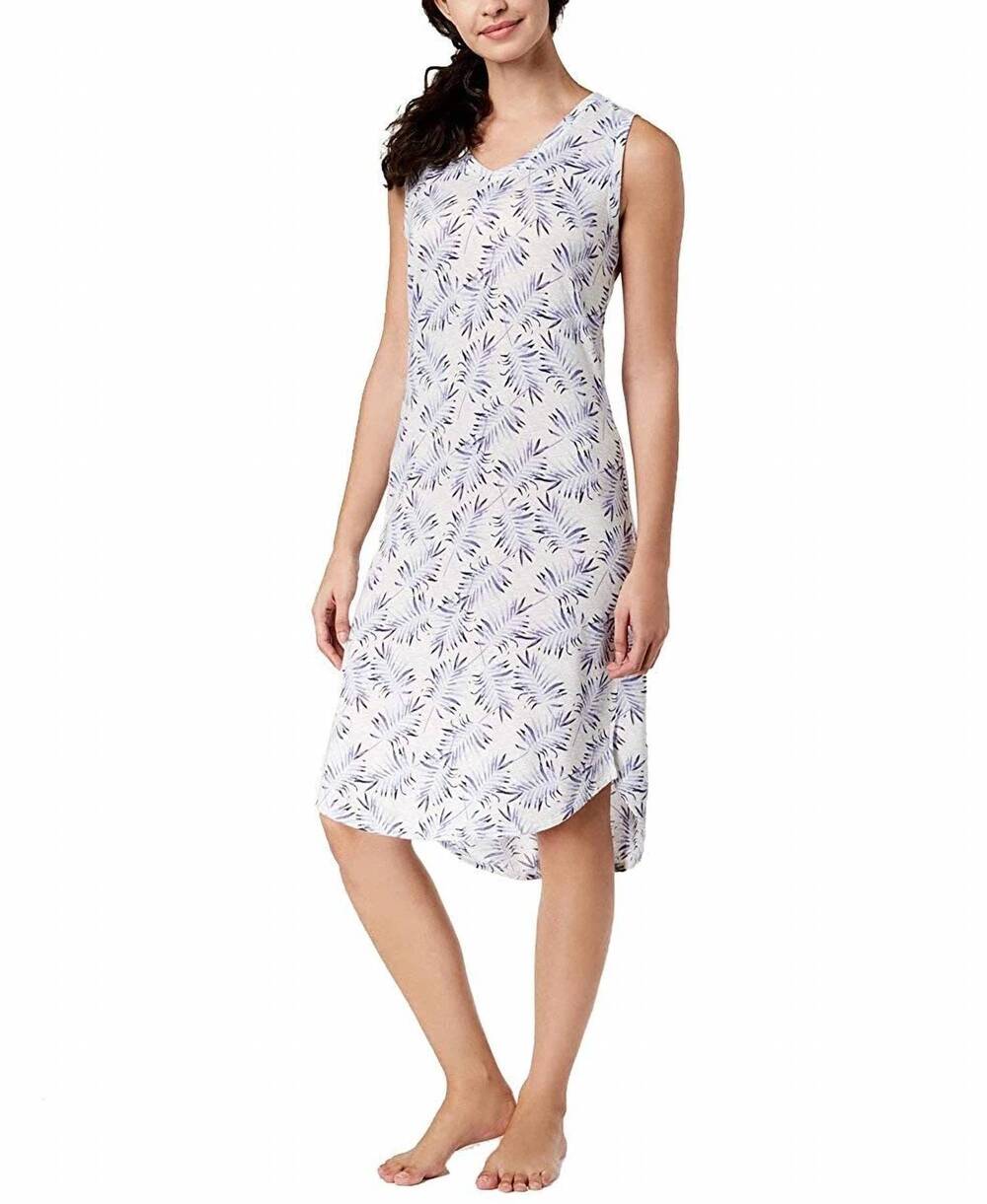 NEW ANDE whisperluxe high low hem printed chemise in white